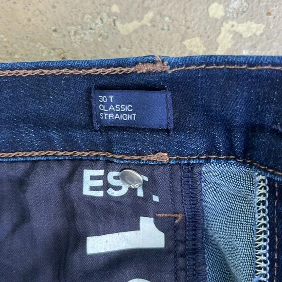 BNWOT Classic straight dark wash tall Gap denim blue jeans - Picture 11 of 14